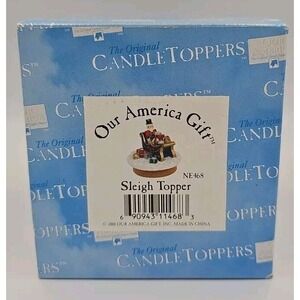 Our America Gift Sleigh Topper Candle Toppers (NE468)Christmax Candle Topper NIB